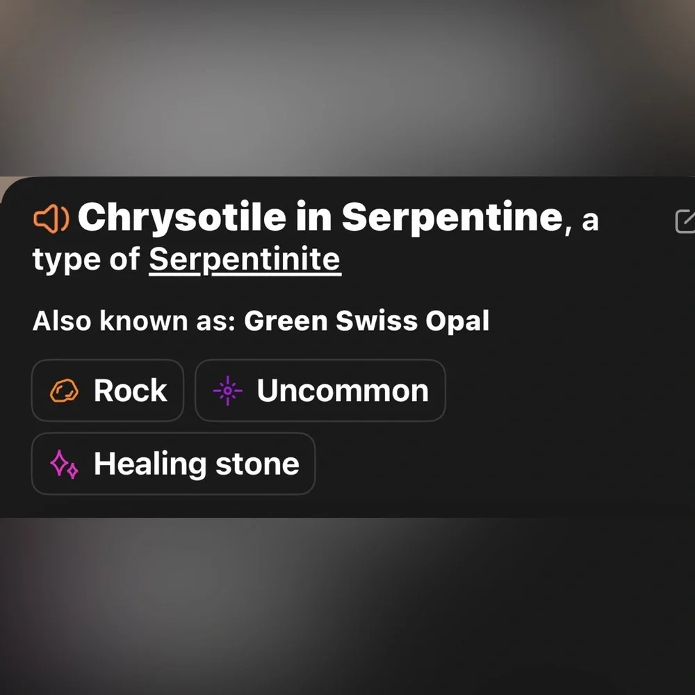 New Artisan Chrysotile in Serpentine Hexagonal Stone 925 Sterling Silver Ring
